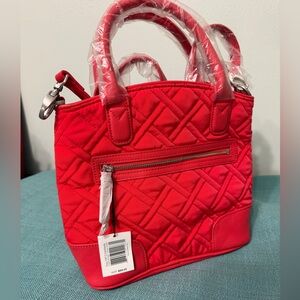 Vera Bradley Day Off Crossbody Canyon Sunset Red Quilted Handbag NWT
